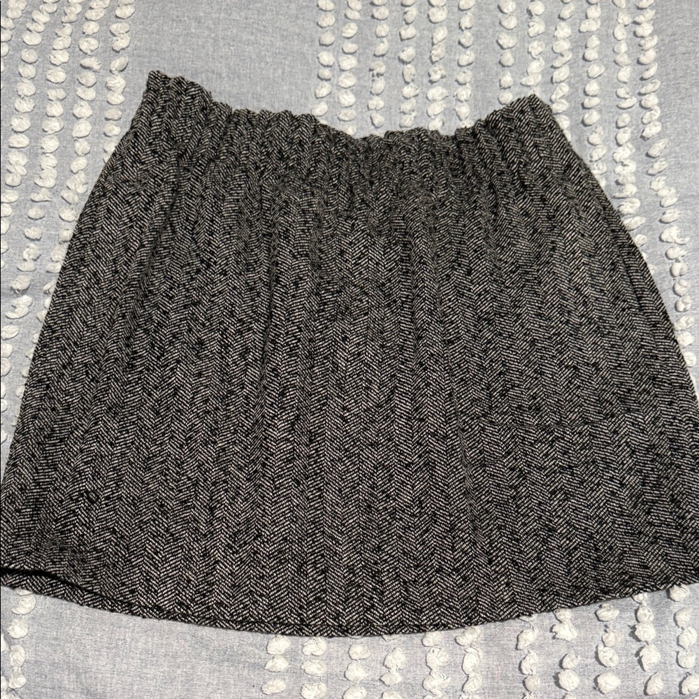J. Crew Black and Gray Mini Skirt